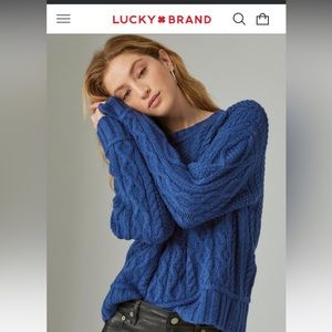 Lucky Brand Cable Crew Sweater S NWT